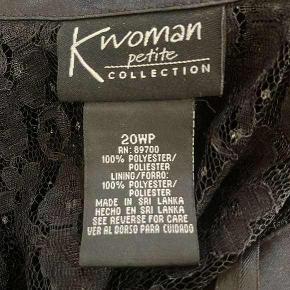 K Woman black see through long sleeve jacket with sequin. Size 20WP - Picture 10 of 11